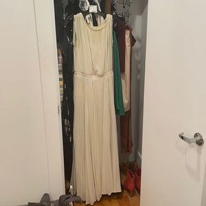 Pleated white dress purchased at Anthropologie.